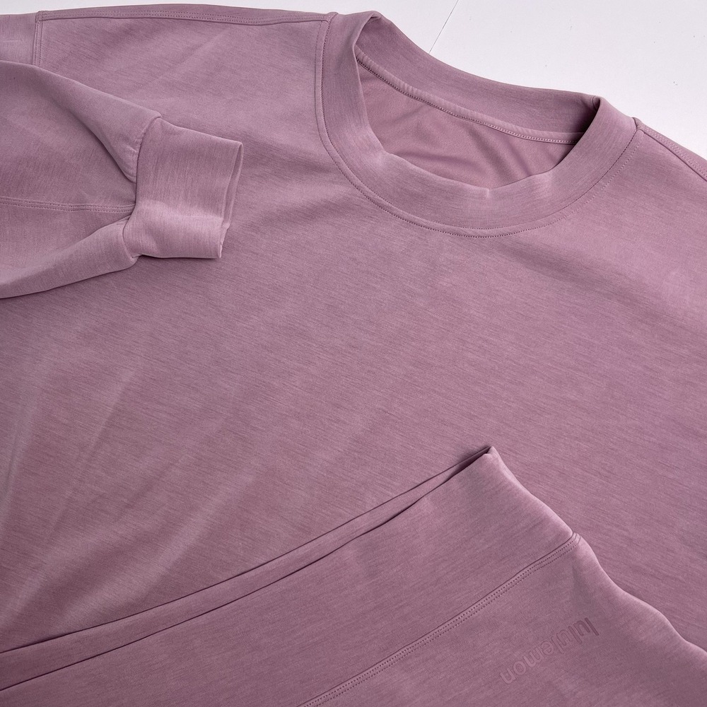 Lululemon 8 Velvet Dust Softstreme Perfectly Oversized Cropped Crew Neck Sweater